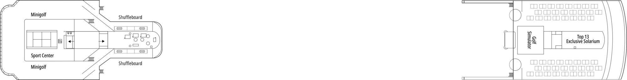 Deck 13 - Sun Deck plan
